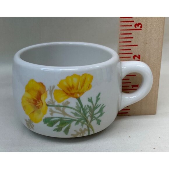 4 Vintage Santa Fe Railroad California Poppy Coffee Cups Syracuse China - Picture 8 of 8